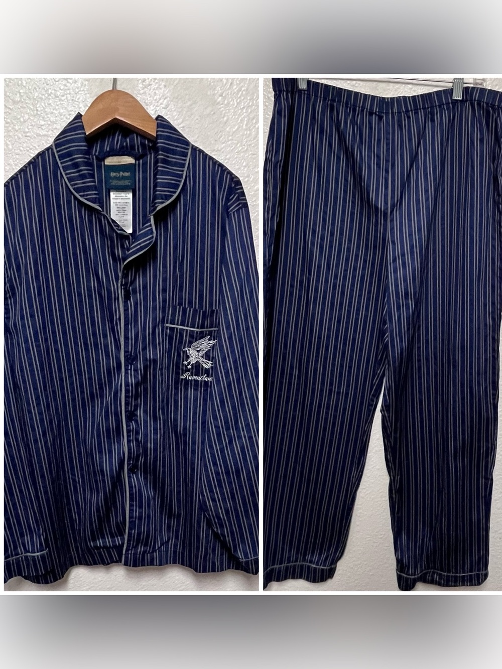 Pottery Barn Teen Harry Potter Ravenclaw House Pajama Set - L Large Sateen